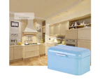 Home Office Metal Storage Box Bread Shape Large Capacity Container Organizer-Blue