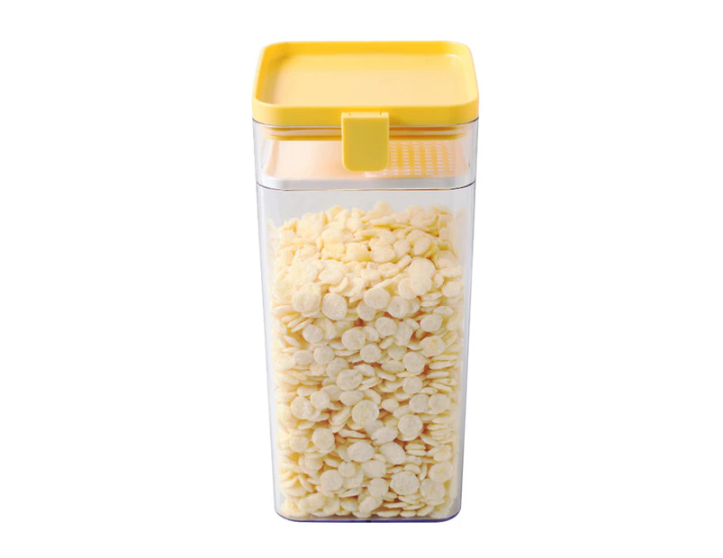 Transparent Moisture-proof Sealed Can Kitchen Food Storage Bottle Container-Yellow