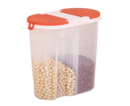 Large Capacity Food Canister Space-saving PP Durable Cereal Grain Storage Jar Kitchen Tools-Orange & White