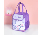 Lunch Bag Multiple Pockets Large Capacity Portable Girl Lunch Box Cute Insulated Bento Bag for Office School -Purple