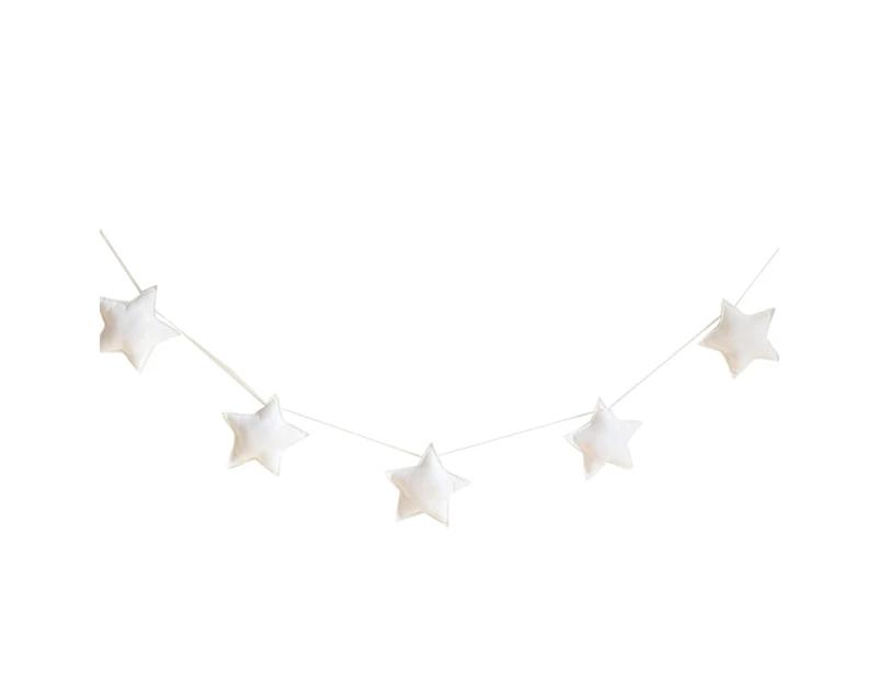 Nordic 5Pcs Cute Stars Hanging Ornaments Banner Bunting Party Kid Bed Room Decor White