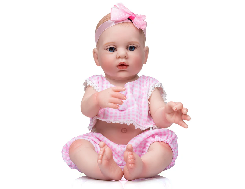40CM Reborn Doll Full Body Soft Silicone Soft Touch Waterproof Bath Toy Girl Doll Hand Detailed Painting Collectible Art Doll