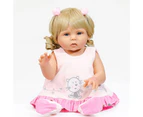 48Cm Reborn Doll Full Body Silicone Baby Soft Bath Toy Waterproof Girl with Blonde Hair Handmade Doll for Christmas Gift