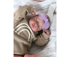 48CM Newborn Baby Doll Handmade Lifelike Reborn Doll Sleeping Loulou Soft Touch Cuddly Doll with 3D Painted Skin Visible Veins