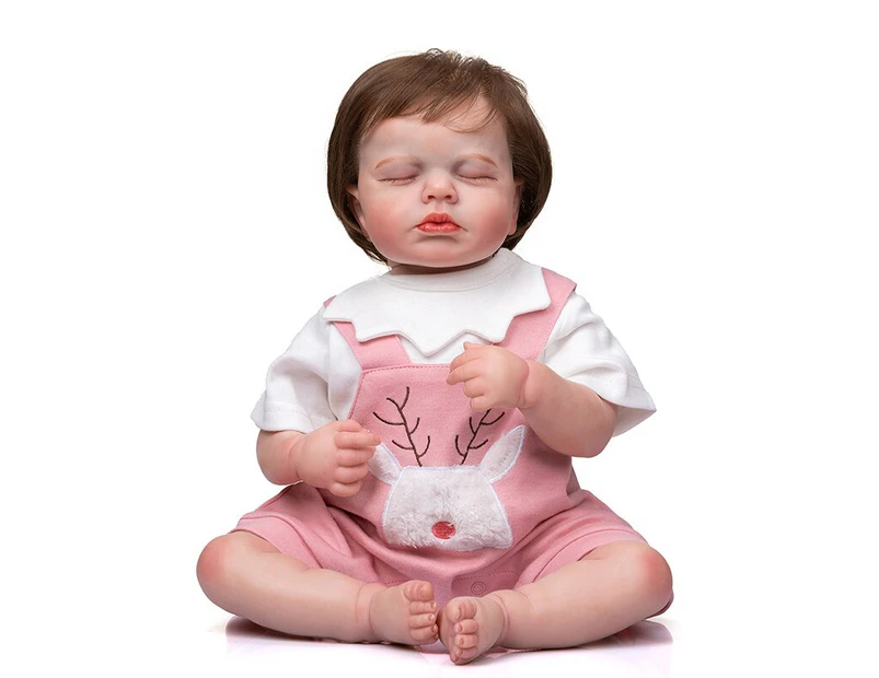 49cm Finished Reborn Doll Sleeping on The Building Floor Detailed Hand Painted Visible Veins 3D Appearance Multi Layer Painting