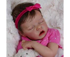 45CM Reborn Doll Premium Infant Newborn Sweet Baby Girl In Pink Dress Detailed Hand Painting Cuddly Baby Collectible Art Doll