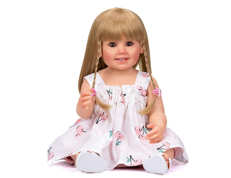 55CM Full Body Silicone Toddler Girl Cammi Face Popular Doll Hand-Detailed Painting Soft Touch Waterproof Toys Christmas Gift