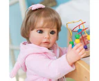 55CM Full Body Soft Silicone Lifelike Reborn Baby Girl Doll Sue-sue With Handrooted Hair Toddler Princess Doll Bath Toy