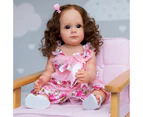 55CM Full Body Silicone Reborn Toddler Girl Maggi Princess Hand-detailed Painting Rooted Brown Hair Waterproof Toy for Girls