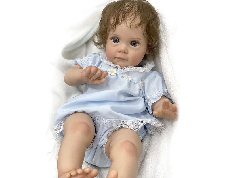 55CM Handmade High Quality Reborn Toddler Maggi Detailed Lifelike Hand-rooted Hair Collectible Art Doll Doll Toy