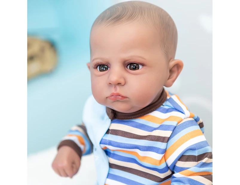 59CM Reborn Toddler Doll New Popular Cameron in Dark Brown Skin Painted Hair 3D Skin Visible Veins High Quality Art Dol