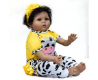 55cm Reborn Doll Black Hair Reborn Doll Cute Soft Realistic Simulation Babe Girl Toy Baby Toys Doll Toy