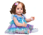 55Cm Reborn Toddler Girl Full Body Silicone Princess Hand-Detailed Paiting Rooted Hair Waterproof Toys For Girls