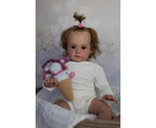 60CM Handmade High Quality Reborn Toddler Maggie Detailed Lifelike Hand-rooted Brown Hair Realistic and Cute Reborn Doll