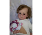 60CM Handmade High Quality Reborn Toddler Maggie Detailed Lifelike Hand-rooted Brown Hair Realistic and Cute Reborn Doll