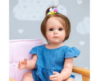 55CM Full Body Silicone Maggi Reborn Toddler Girl Princess Hand-Detailed Paiting Rooted Hair Waterproof Toys for Girls