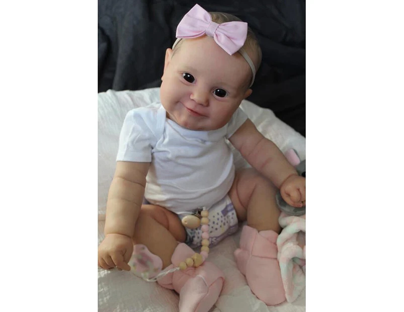 60CM Huge Baby Boy Reborn Toddler Maddie Lifelike 3D Skin Multiple Layers Painting with Visible Veins Collectible Art Doll