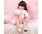 60CM Reborn Doll Realistic Long Straight Hair Bebe Reborn Light Pink Catsuit Dress Up Reborn Baby Girl and Children Gift