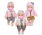 New 12inch Bald White Baby Fashion Dress Up Doll Simulation Baby Soothing Doll Toy Simulation Doll Toy Birthday Christmas Gift