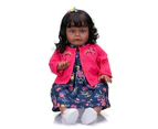 60Cm Handmade High Quality Reborn Toddler Sue-Sue In Dark Skin African American Baby Girl Doll Detailed Lifelike Painting