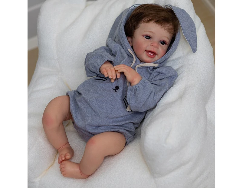 60CM Huge Baby Reborn Toddler Boy Doll Yannik Lifelike 3D Painted Skin with Visible Veins Hand Rooted Hair Collecitle Art Doll