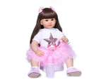 60cm Reborn Doll Baby Girl Doll Soft Silicone Cloth Body Lifelike Bebe Doll Reborn Reborn Toddler Girl Doll Handmade Doll Toy