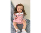 60CM Top Quality Reborn 3Month Real Baby Size Hand-Detailed Painting 3D Skin Tone Hand rooted Brown Curly hair