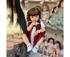 60CM Reborn Doll Toddler Girl Princess with Brown Hair Soft Cuddly Body Doll Christmas High Quality Gifts for Girls