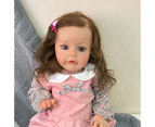 60CM Top Quality Reborn 3Month Real Baby Size Hand-Detailed Painting 3D Skin Tone Hand rooted Brown Curly hair