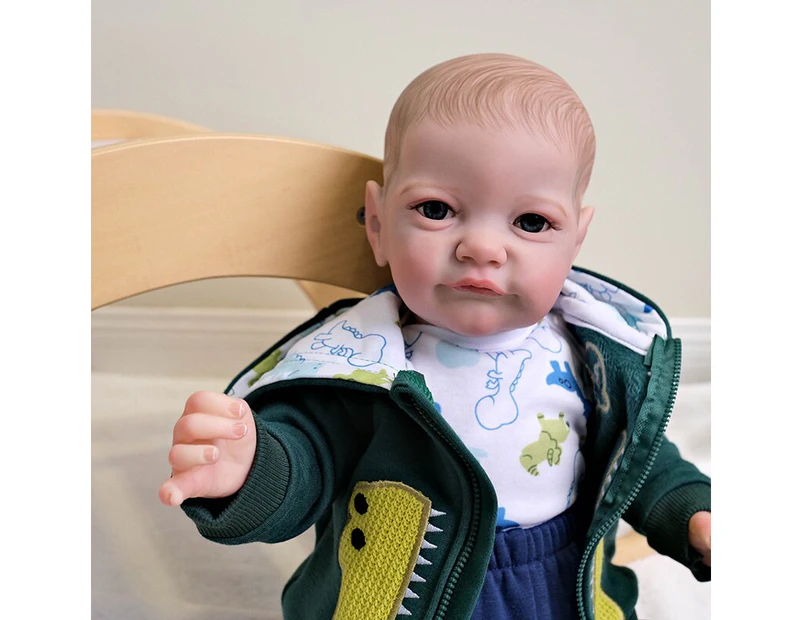 60CM Reborn Soft Body Cuddly Tobiah Boy Doll Lifelike Soft Touch Genesis Painted Doll with Visible Veins Reborn Boy