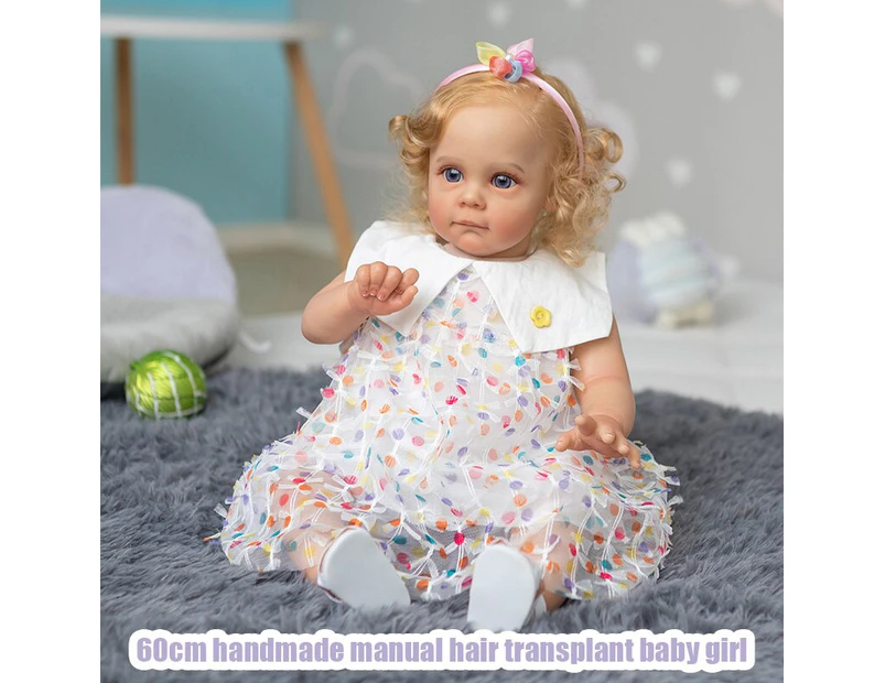 60CM Handmade High Quality Reborn Toddler Maggie Detailed Lifelike Painting Rooted Long Curly Hair Collectible Art Doll Doll Toy
