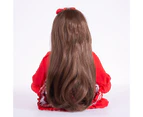 60CM Reborn Doll Baby Doll Real Touch Long Hair Red Christmas Dressed Newborn Doll Toys for Birthday Christmas Gifts