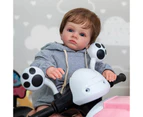 60CM Huge Baby Reborn Toddler Boy Doll Tutti Lifelike 3D Painted Skin with Visible Veins Hand Rooted Hair Collection