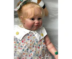 60CM Huge Baby Size Reborn Doll Maddie Girl with Blonde Long Curly Hair 3D Skin Multiple Layers Painting with Visible Veins