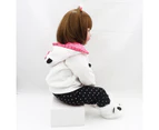 Reborn Doll 48cm Baby Girl Dolls Soft Silicone with Brown Eyes Wearing Panda Clothes SuitChildren's Day Gifts Toys Bed Time