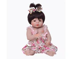 Bebes Reborn Doll 57CM Full Body Silicone Girl Doll Reborn Baby Bath Toy Lifelike Newborn Girl Doll In A Floral Dress