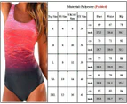 Women Tummy Control One-piece Swimwear Monokini Swimming Costume New - Purple