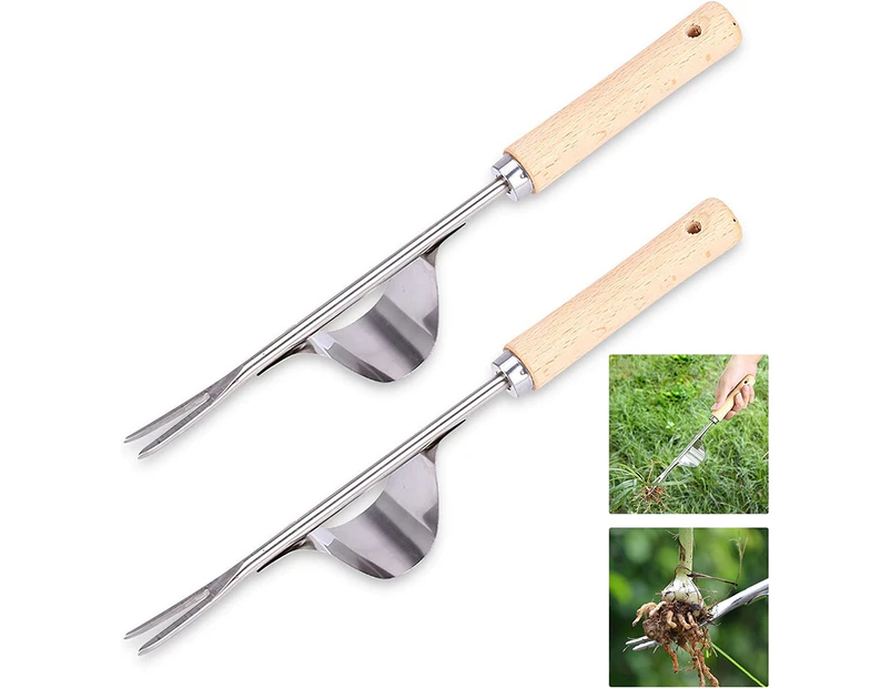 Garden Weeder Hand Tool, Ergonomic Weeding Tool, Stainless Steel Base - Easy Weeding and Deep Digging Planting and Weeding