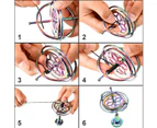 Gyroscope Metal Anti-Gravity Spinning Top Gyroscope Balance Toy Educational Gift Colorful