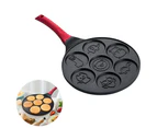 Nonstick Pancake Pan Frying Pan for Pancakes, Classic Smiley Face Mini Pancake Pan Omelette Pan with 7 Animal Shapes
