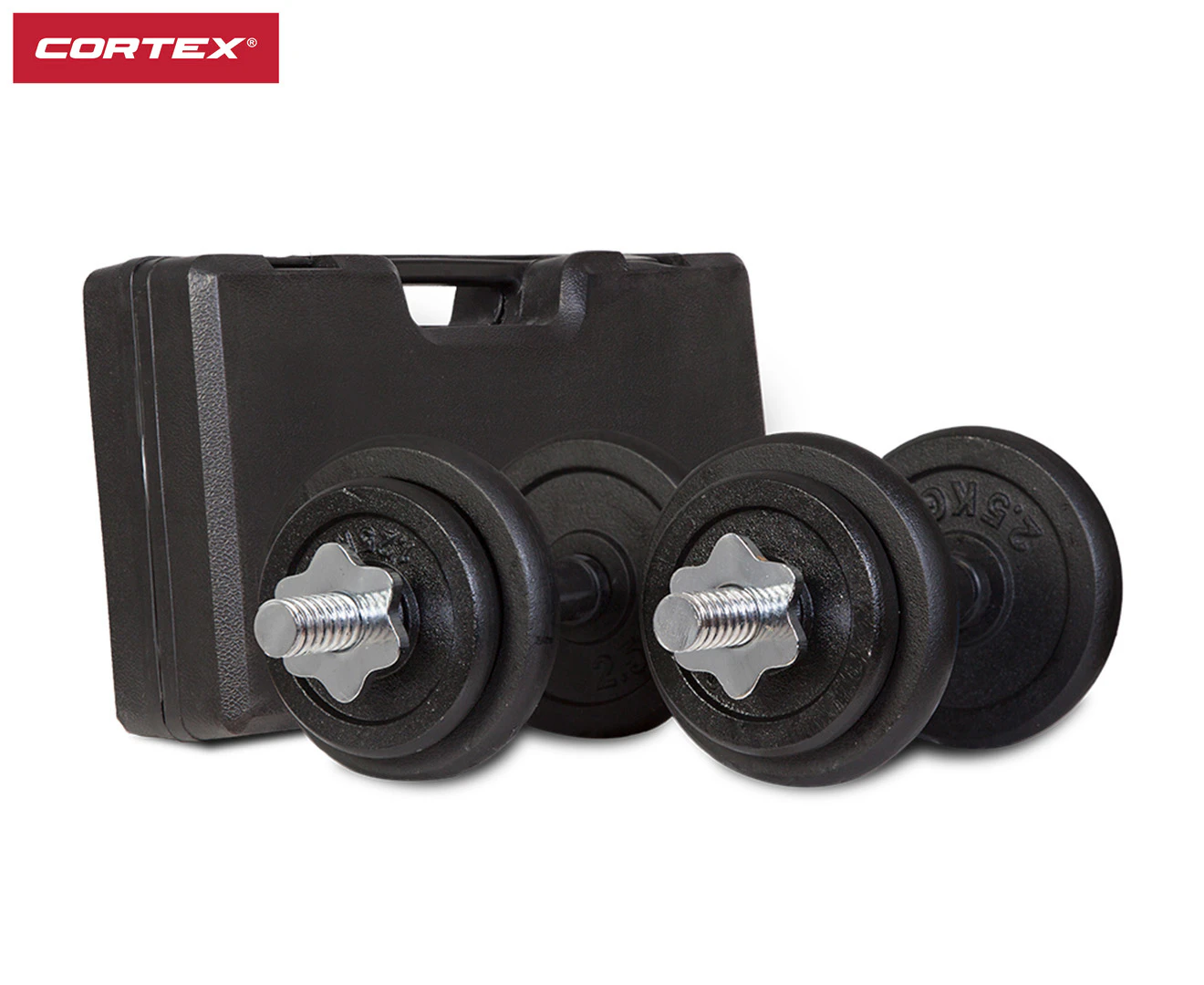 CORTEX 20kg Dumbbell Weights Set with Carry On Case