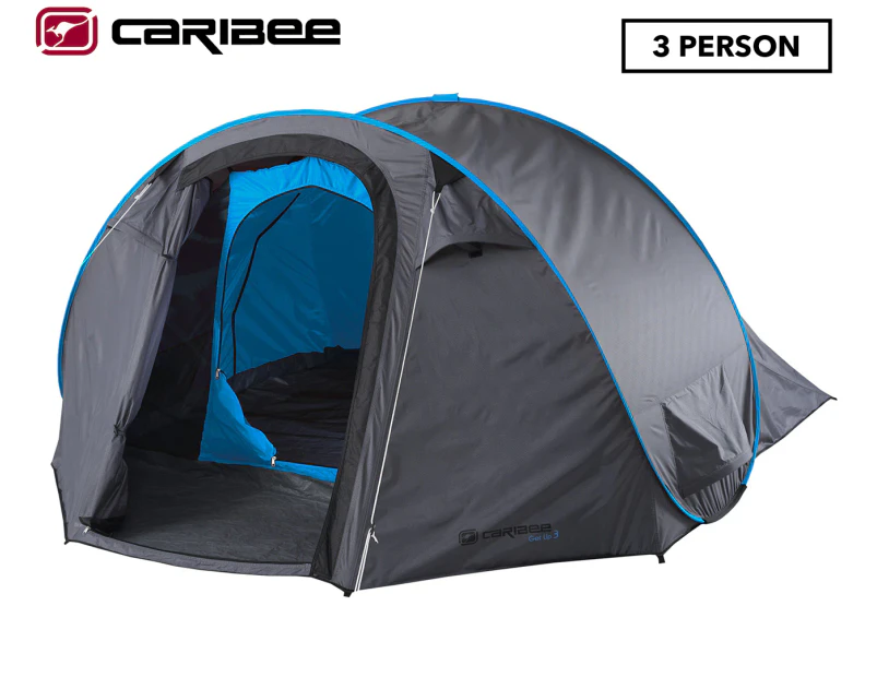 Caribee Get Up 3-Person Instant Pop-Up Tent - Grey/Blue