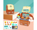 1 Set School Bag Toy Smooth Surface Novel Rich Accessories Burger BBQ Backpack Kit Toy for Kids -L