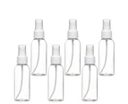 Spray Bottles, 50ml Clear Empty Fine Mist Plastic Mini Travel Bottle Set, Small Refillable Liquid Containers (6 Pack)