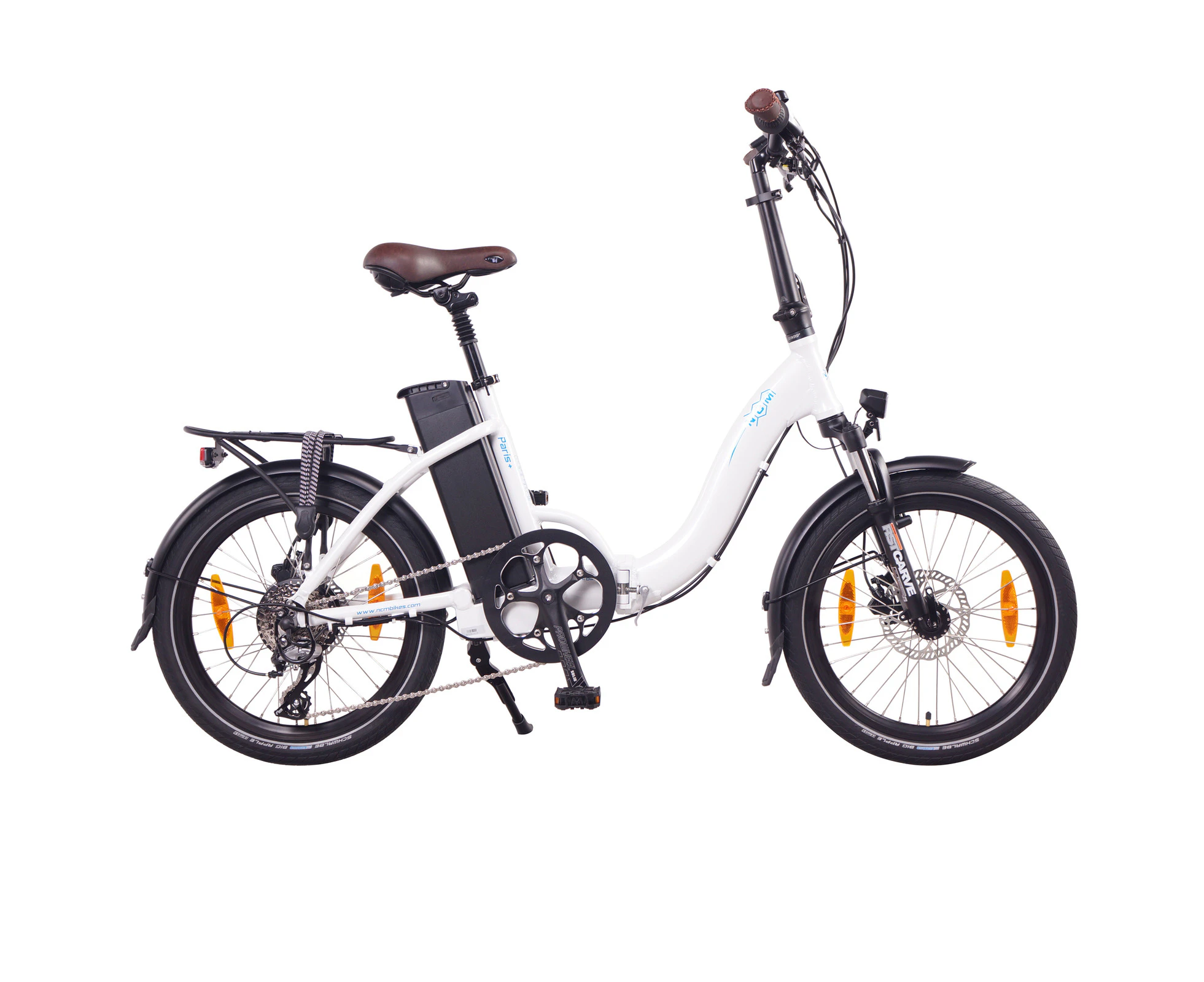 NCM Paris+ Folding E-Bike, 250W, 36V 19Ah 684Wh Battery, Size 20" - White