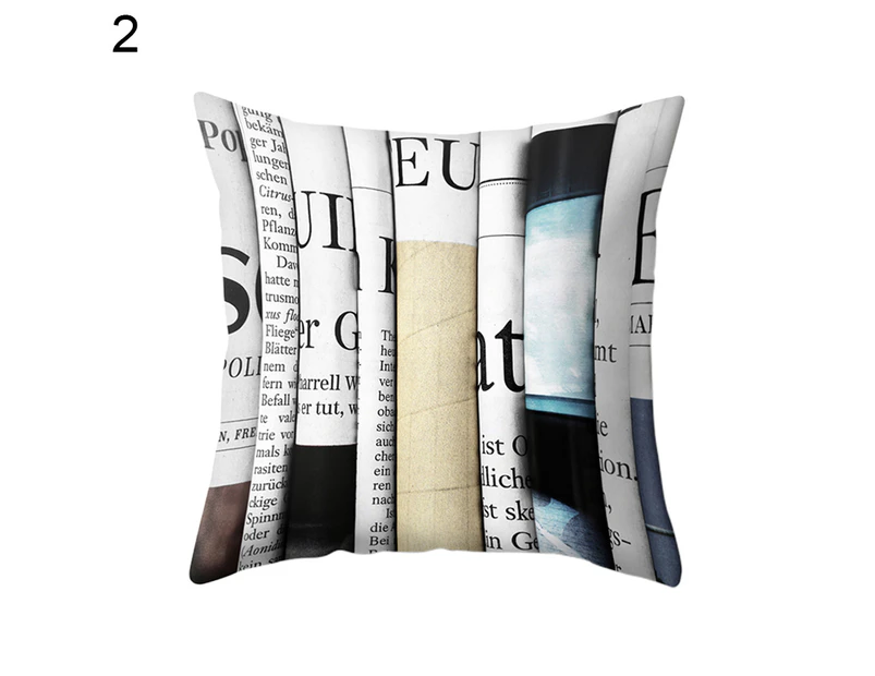 Newspaper Throw Pillow Case Cushion Cover Sofa Bed Car Cafe Office Decoration-2#