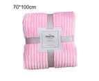 Skin-friendly Soft Throw Blanket Polyester Air Conditioned Blanket for Sofa-Pink Red
