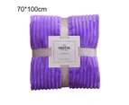 Skin-friendly Soft Throw Blanket Polyester Air Conditioned Blanket for Sofa-Purple