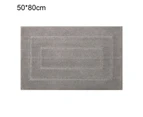Bathroom Mats Non-slip Stains Resistant Polyester Soft Texture Bath Floor Mat for Kitchen-Ash grey