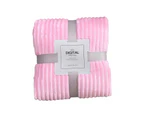 Skin-friendly Soft Throw Blanket Polyester Air Conditioned Blanket for Sofa-Pink Red